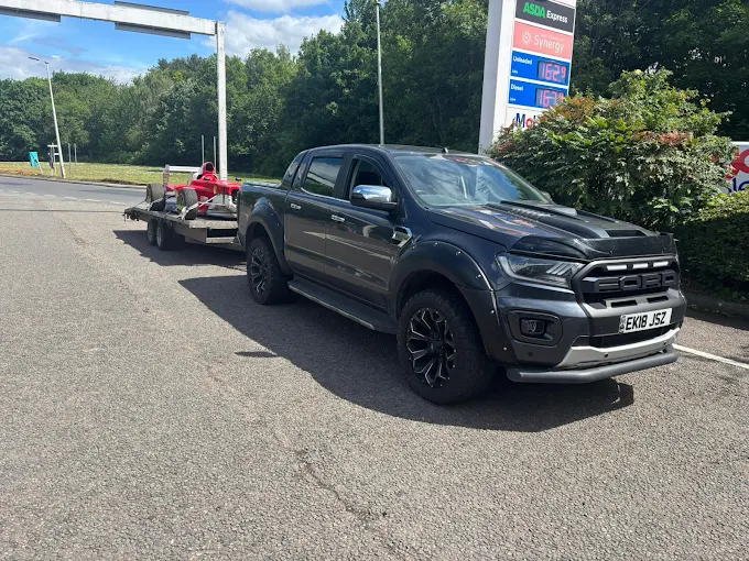 Pickup truck on the move with Sussex Van & Trailer Hire